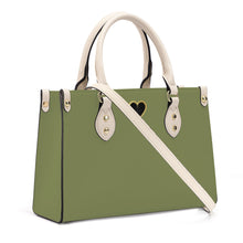 Load image into Gallery viewer, Ti Amo I love you - Exclusive Brand - Hazel Green - Luxury Womens PU Tote Bag - Cream Straps
