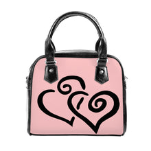 Load image into Gallery viewer, Ti Amo I love you - Exclusive Brand - Your Pink 2 - Double Black Heart -  Shoulder Handbag
