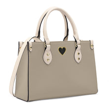 Load image into Gallery viewer, Ti Amo I love you - Exclusive Brand - Stone - Luxury Womens PU Tote Bag - Cream Straps
