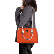 Load image into Gallery viewer, Ti Amo I love you - Exclusive Brand - Reddish Orange - Luxury Womens PU Tote Bag - Cream Straps
