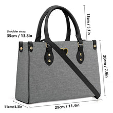 Load image into Gallery viewer, Ti Amo I love you - Exclusive Brand - Gray Denim - Luxury Womens PU Tote Bag - Black Straps
