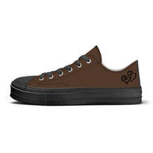 Load image into Gallery viewer, Ti Amo I love you - Exclusive Brand - Tuk Tuk - Double Black Heart - Unisex Classic Low Top Canvas Shoes - Black Soles
