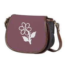 Load image into Gallery viewer, Ti Amo I love you - Exclusive Brand - Dull Purple - White Daisy - Saddle Bag
