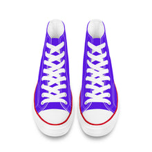 Load image into Gallery viewer, Ti Amo I love you - Exclusive Brand - Dark Purple - White Daisy - High Top Canvas Shoes - White  Soles
