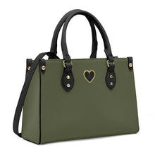 Load image into Gallery viewer, Ti Amo I love you - Exclusive Brand - Riffle Green - Luxury Womens PU Tote Bag - Black Straps
