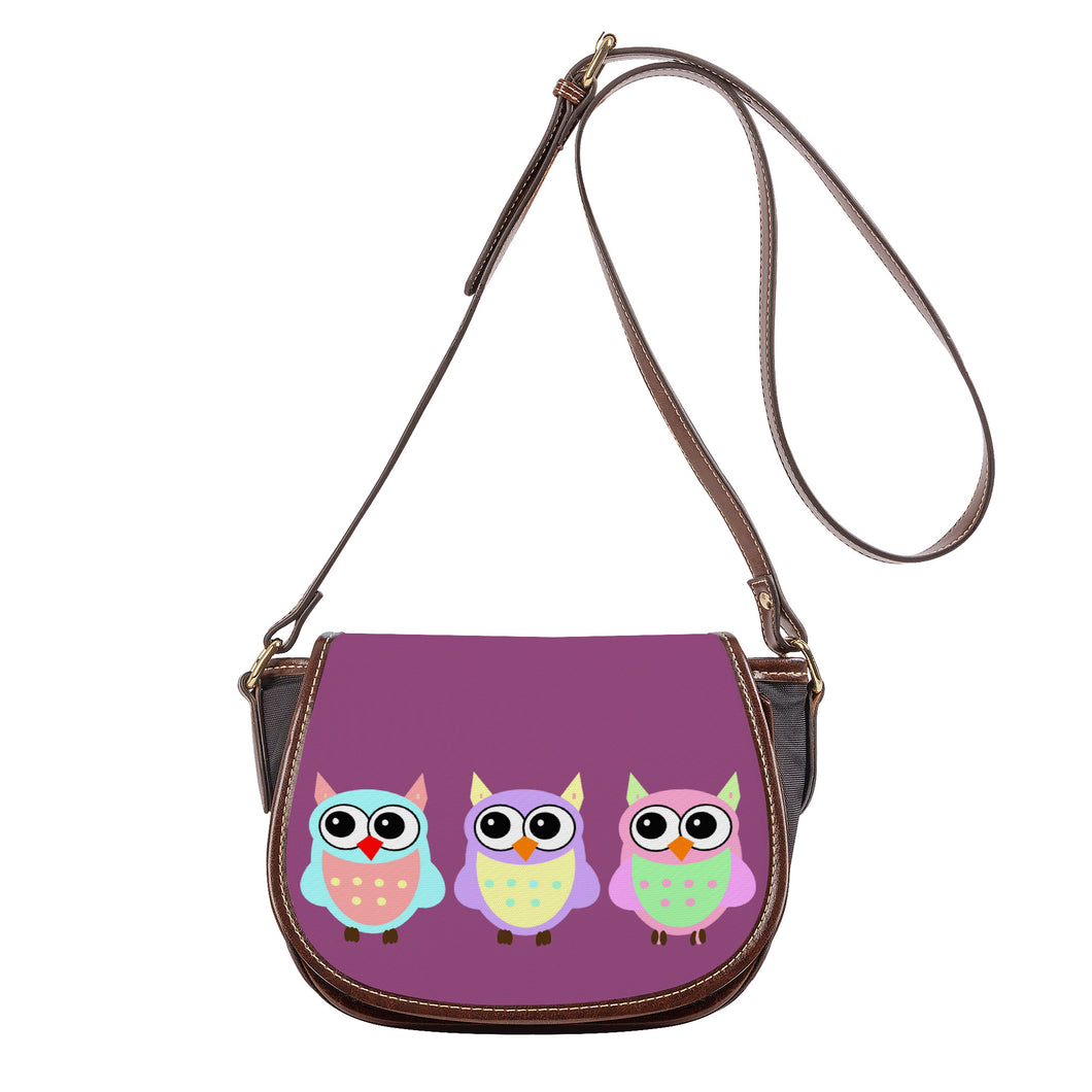 Ti Amo I love you - Exclusive Brand - Cannon Pink - 3 Owls -  Saddle Bag