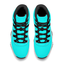 Load image into Gallery viewer, Ti Amo I love you - Exclusive Brand  - Aqua / Cyan - Skeleton Hands with Heart -  High Top Air Retro Sneakers - Black.Laces
