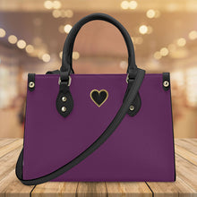 Load image into Gallery viewer, Ti Amo I love you - Exclusive Brand - Palatinate Purple - Luxury Women PU Tote Bag - Black Straps
