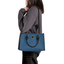 Load image into Gallery viewer, Ti Amo I love you - Exclusive Brand - Denim Jeans - Luxury Womens PU Tote Bag - Black Straps
