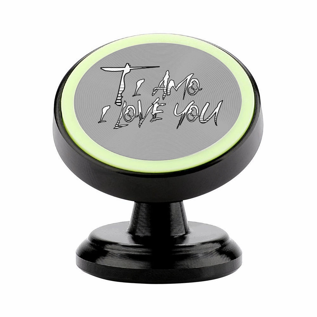 Ti Amo I love you - Exclusive Brand  - Silver Chalice - Black & White Lettering - Magnetic Car Phone Holder