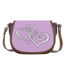 Load image into Gallery viewer, Ti Amo I love you - Exclusive Brand - Thistle - Double White Heart - Saddle Bag
