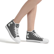 Load image into Gallery viewer, Ti Amo I love you  - Exclusive Brand - Davy&#39;s Grey - Talk to the Paw - High-Top Canvas Shoes - White
