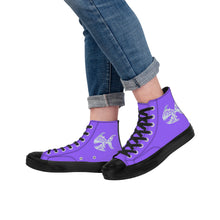 Load image into Gallery viewer, Ti Amo I love you - Exclusive Brand - Heliotrope 3 - Angry Fish - High Top Canvas Shoes - Black  Soles
