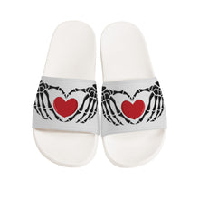 Load image into Gallery viewer, Ti Amo I love you - Exclusive Brand - Whisper - Skeleton Hands with Heart -  Slide Sandals - White Soles
