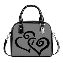 Load image into Gallery viewer, Ti Amo I love you - Exclusive Brand - Gray - Double Black Heart -  Shoulder Handbag
