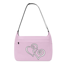 Load image into Gallery viewer, Ti Amo I love you - Exclusive Brand  - Vanilla Ice Pink - Double White Heart - Journey Computer Shoulder Bag
