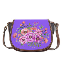 Load image into Gallery viewer, Ti Amo I love you - Exclusive Brand - Heliotrope 3 - Pink Floral -  Saddle Bag
