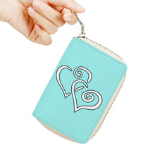 Load image into Gallery viewer, Ti Amo I love you - Exclusive Brand - Ice Cold  - Double White Heart - PU Leather -  Zipper Card Holder
