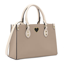 Load image into Gallery viewer, Ti Amo I love you - Exclusive Brand - Mushroom - Luxury Womens PU Tote Bag - Cream Straps
