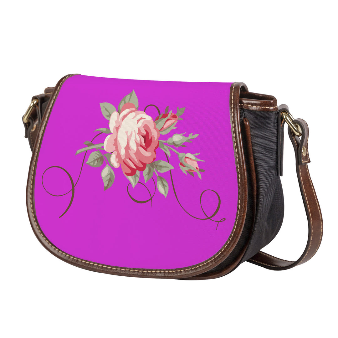 Ti Amo I love you - Exclusive Brand -  Bright Orchid -  Rose - Saddle Bag
