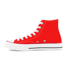 Load image into Gallery viewer, Ti Amo I love you - Exclusive Brand - Red - White Daisy - High Top Canvas Shoes - White  Soles
