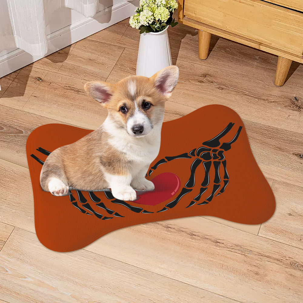 Ti Amo I love you - Exclusive Brand - Rust - Skeleton Hands with Heart  - Big Paws Pet Rug