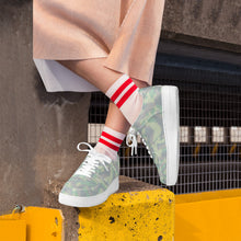 Load image into Gallery viewer, Ti Amo I love you - Exclusive Brand  - Edward, Pansy Posy, Clay Ash, Summer Green Camouflage-  Low Top Unisex Sneakers
