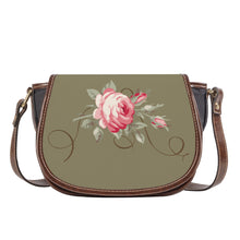 Load image into Gallery viewer, Ti Amo I love you - Exclusive Brand - Brown Grey - Rose - Saddle Bag
