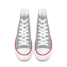 Load image into Gallery viewer, Ti Amo I love you - Exclusive Brand - Silver Chalice - White Daisy - High Top Canvas Shoes - White  Soles
