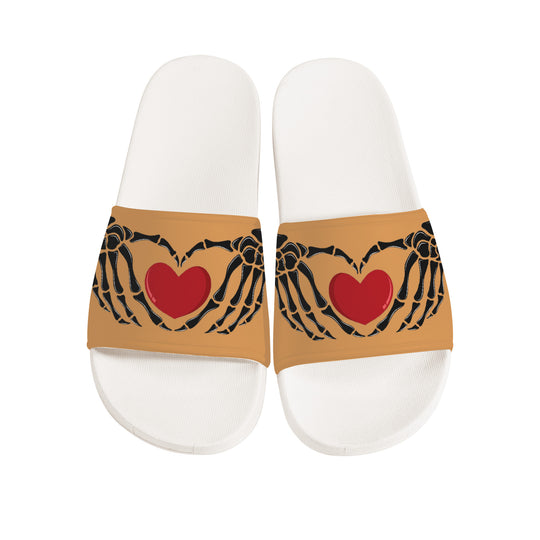 Ti Amo I love you - Exclusive Brand - Porsche - Skeleton Hands with Heart -  Slide Sandals - White Soles