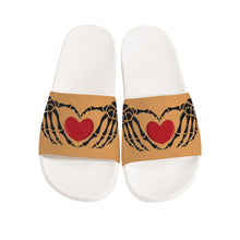 Load image into Gallery viewer, Ti Amo I love you - Exclusive Brand - Porsche - Skeleton Hands with Heart -  Slide Sandals - White Soles
