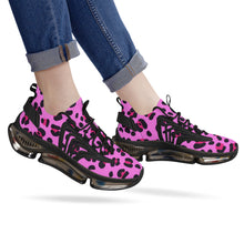 Load image into Gallery viewer, Ti Amo I love you - Exclusive Brand - Womens - Persian Pink with Cerise Leopard Spots -  Air Max React Sneakers - Black Soles
