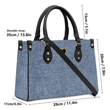 Load image into Gallery viewer, Ti Amo I love you - Exclusive Brand - Light Slate Grey Denim - Luxury Womens PU Tote Bag - Black Straps
