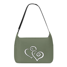 Load image into Gallery viewer, Ti Amo I love you - Exclusive Brand - Limed Ash - Double White Heart - Journey Computer Shoulder Bag
