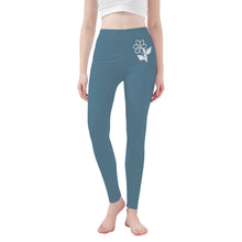 Load image into Gallery viewer, Ti Amo I love you - Exclusive Brand  - Smalt Blue 2 -  White Daisy -  Yoga Leggings
