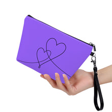 Load image into Gallery viewer, Ti Amo I love you - Exclusive Brand - Heliotrope 3 - Double Script Heart - Sling Cosmetic Bag
