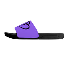 Load image into Gallery viewer, Ti Amo I love you - Exclusive Brand - Heliotrope 3 - Double Black Heart - Slide Sandals - Black Soles
