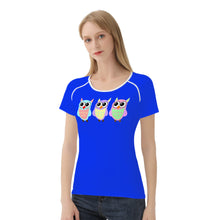 Load image into Gallery viewer, Ti Amo I love you - Exclusive Brand - Blue Blue Eyes - 3 Owls -  Women&#39;s T shirt
