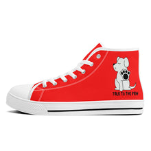 Load image into Gallery viewer, Ti Amo I love you  - Exclusive Brand - Red - TALK TO THE PAW -  High-Top Canvas Shoes - White Soles
