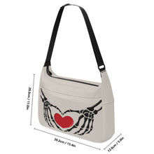 Load image into Gallery viewer, Ti Amo I love you - Exclusive Brand - Swirl - Skeleton Heart Hands  -  Journey Computer Shoulder Bag
