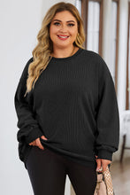 Load image into Gallery viewer, Plus Size Round Neck Dropped Shoulder Sweatshirt
