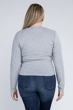 Load image into Gallery viewer, Plus Classic Ribbed Round Neck Long Sleeve
