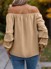 Load image into Gallery viewer, Ruched Off-Shoulder Long Sleeve Blouse
