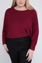 Load image into Gallery viewer, Plus Ribbed Batwing Long Sleeve Boat Neck Sweater
