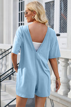 Load image into Gallery viewer, Backless Round Neck Half Sleeve Romper
