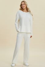 Load image into Gallery viewer, Double Take Full Size Cable-Knit Long Sleeve Top and Pants Set
