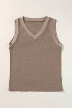 Load image into Gallery viewer, Gray Ribbed V Neck Tank
