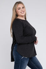 Load image into Gallery viewer, Plus Melange Baby Waffle Long Sleeve Top
