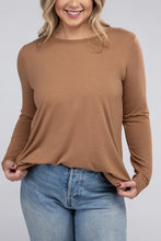 Load image into Gallery viewer, Plus Long Sleeve Round Neck Round Hem Top
