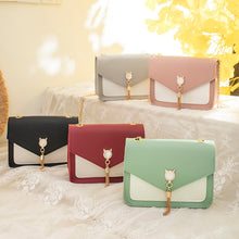 Load image into Gallery viewer, Small Messenger Cute Cat Tassel Decoration Chain One Shoulder Small Square Casual Messenger Bag
